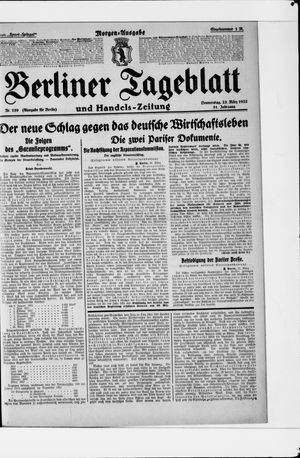 Berliner Tageblatt und Handels-Zeitung vom 23.03.1922