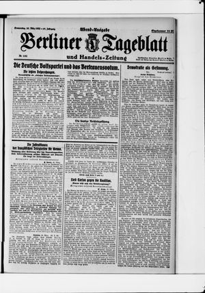 Berliner Tageblatt und Handels-Zeitung vom 30.03.1922
