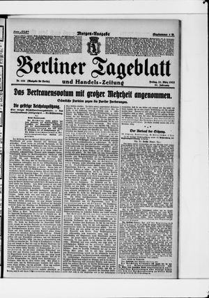 Berliner Tageblatt und Handels-Zeitung vom 31.03.1922