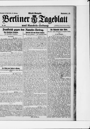 Berliner Tageblatt und Handels-Zeitung vom 22.04.1922