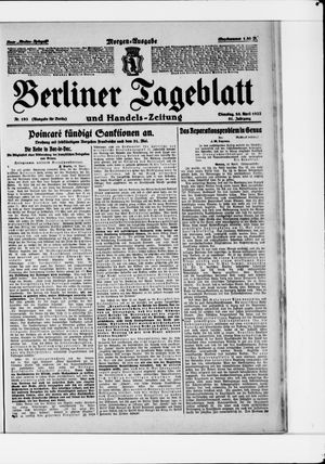 Berliner Tageblatt und Handels-Zeitung vom 25.04.1922