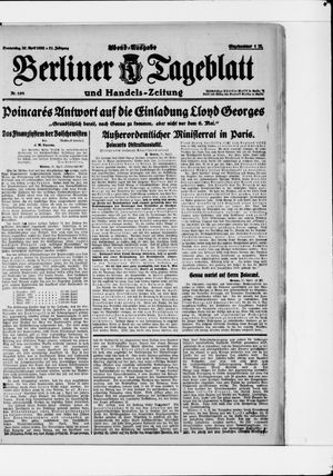 Berliner Tageblatt und Handels-Zeitung vom 27.04.1922