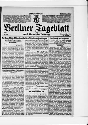 Berliner Tageblatt und Handels-Zeitung vom 06.06.1922