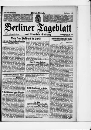 Berliner Tageblatt und Handels-Zeitung vom 10.06.1922