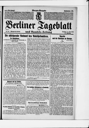 Berliner Tageblatt und Handels-Zeitung vom 11.06.1922