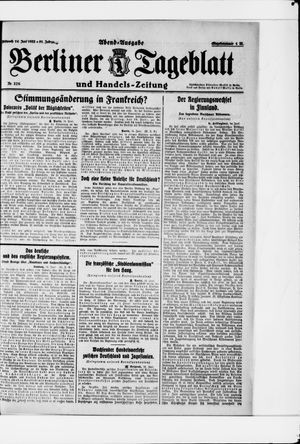 Berliner Tageblatt und Handels-Zeitung vom 14.06.1922