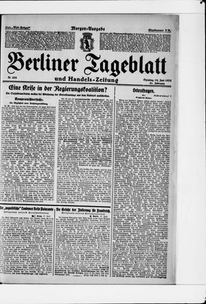 Berliner Tageblatt und Handels-Zeitung vom 18.06.1922