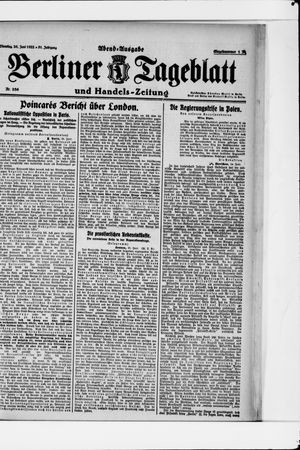 Berliner Tageblatt und Handels-Zeitung vom 20.06.1922