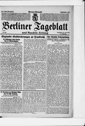 Berliner Tageblatt und Handels-Zeitung vom 24.06.1922