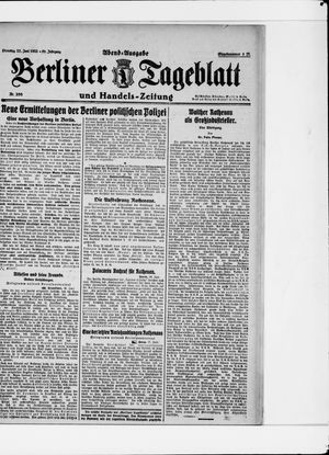 Berliner Tageblatt und Handels-Zeitung vom 27.06.1922