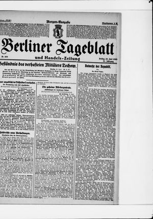 Berliner Tageblatt und Handels-Zeitung vom 30.06.1922