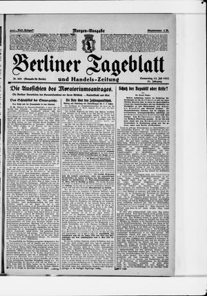 Berliner Tageblatt und Handels-Zeitung vom 13.07.1922