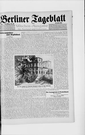 Berliner Tageblatt und Handels-Zeitung vom 19.07.1922