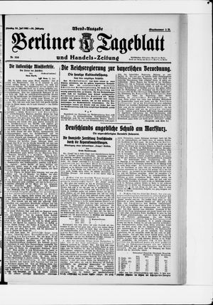 Berliner Tageblatt und Handels-Zeitung vom 25.07.1922