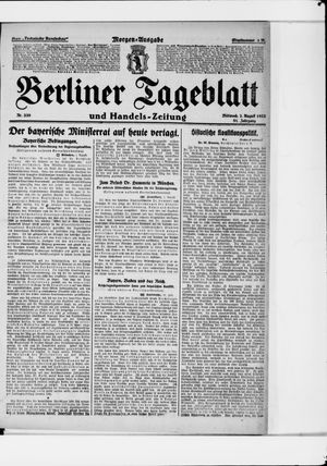 Berliner Tageblatt und Handels-Zeitung vom 02.08.1922