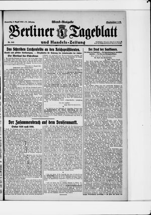 Berliner Tageblatt und Handels-Zeitung vom 03.08.1922