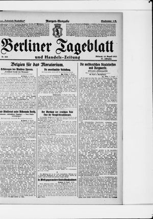 Berliner Tageblatt und Handels-Zeitung vom 16.08.1922