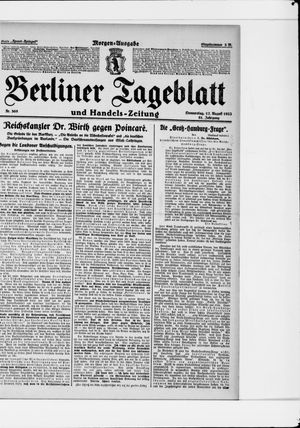 Berliner Tageblatt und Handels-Zeitung vom 17.08.1922