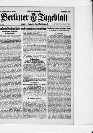 Berliner Tageblatt und Handels-Zeitung vom 18.08.1922