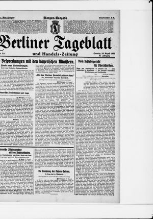 Berliner Tageblatt und Handels-Zeitung vom 20.08.1922