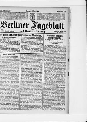 Berliner Tageblatt und Handels-Zeitung vom 22.08.1922
