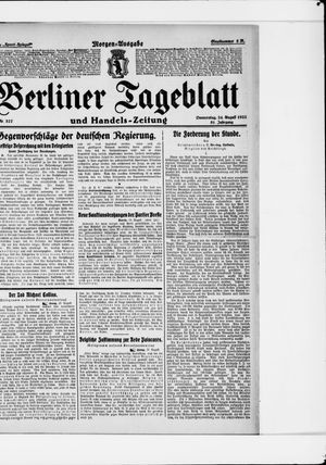 Berliner Tageblatt und Handels-Zeitung vom 24.08.1922