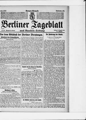 Berliner Tageblatt und Handels-Zeitung vom 25.08.1922