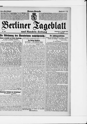 Berliner Tageblatt und Handels-Zeitung vom 31.08.1922