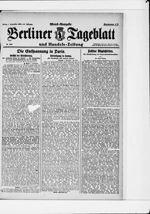 Berliner Tageblatt und Handels-Zeitung on Sep 1, 1922