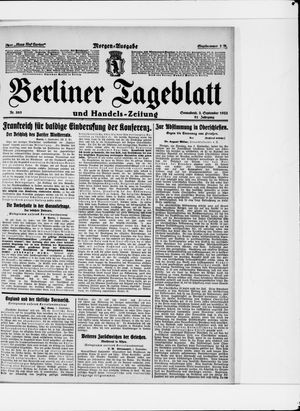 Berliner Tageblatt und Handels-Zeitung on Sep 2, 1922