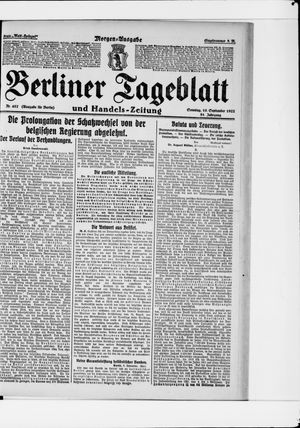 Berliner Tageblatt und Handels-Zeitung vom 10.09.1922