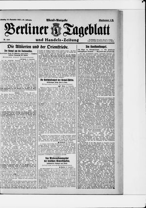 Berliner Tageblatt und Handels-Zeitung on Sep 12, 1922