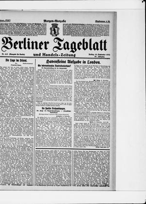 Berliner Tageblatt und Handels-Zeitung on Sep 15, 1922