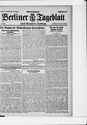 Berliner Tageblatt und Handels-Zeitung vom 16.09.1922