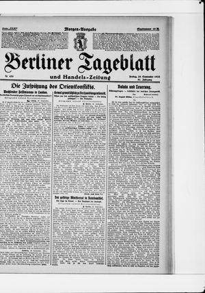 Berliner Tageblatt und Handels-Zeitung vom 29.09.1922