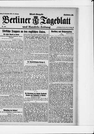 Berliner Tageblatt und Handels-Zeitung vom 29.09.1922