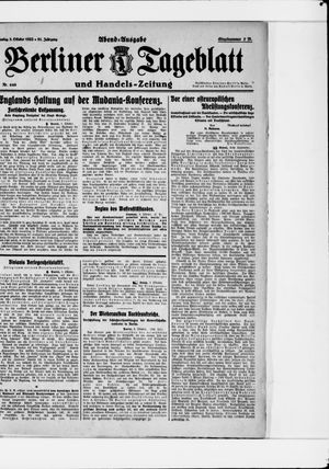Berliner Tageblatt und Handels-Zeitung on Oct 3, 1922