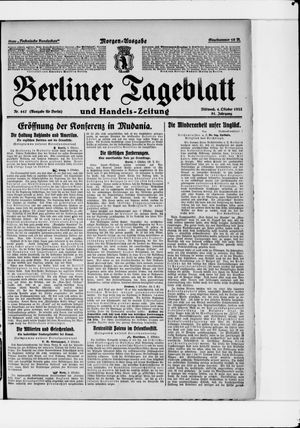 Berliner Tageblatt und Handels-Zeitung vom 04.10.1922
