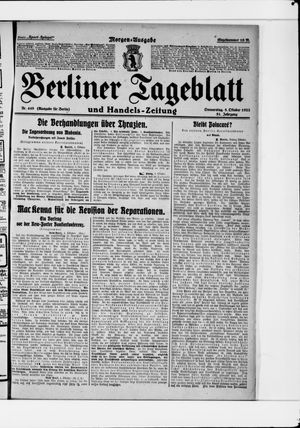 Berliner Tageblatt und Handels-Zeitung on Oct 5, 1922