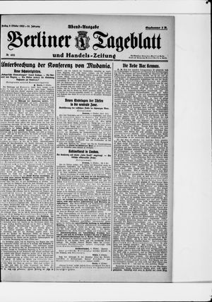 Berliner Tageblatt und Handels-Zeitung vom 06.10.1922