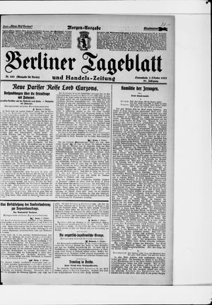 Berliner Tageblatt und Handels-Zeitung vom 07.10.1922