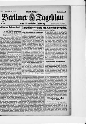 Berliner Tageblatt und Handels-Zeitung vom 07.10.1922
