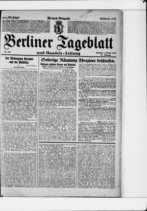 Berliner Tageblatt und Handels-Zeitung vom 08.10.1922