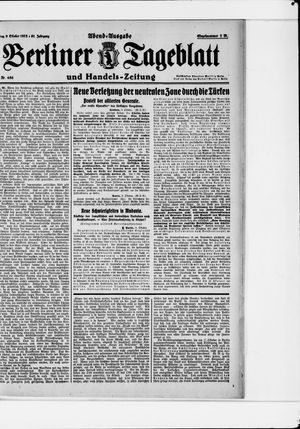 Berliner Tageblatt und Handels-Zeitung vom 09.10.1922