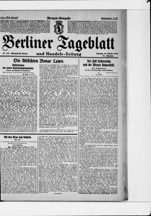 Berliner Tageblatt und Handels-Zeitung vom 22.10.1922