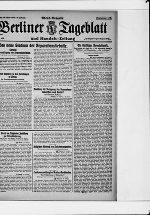 Berliner Tageblatt und Handels-Zeitung on Oct 26, 1922