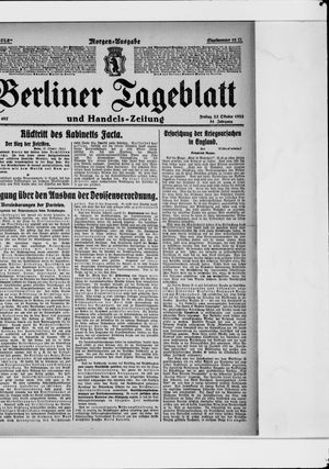 Berliner Tageblatt und Handels-Zeitung on Oct 27, 1922