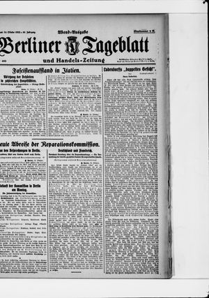 Berliner Tageblatt und Handels-Zeitung vom 28.10.1922