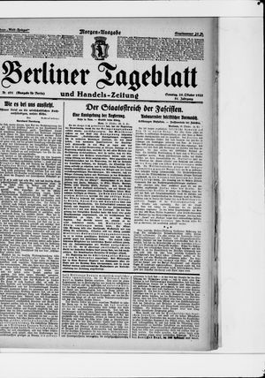Berliner Tageblatt und Handels-Zeitung vom 29.10.1922