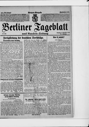 Berliner Tageblatt und Handels-Zeitung on Nov 5, 1922